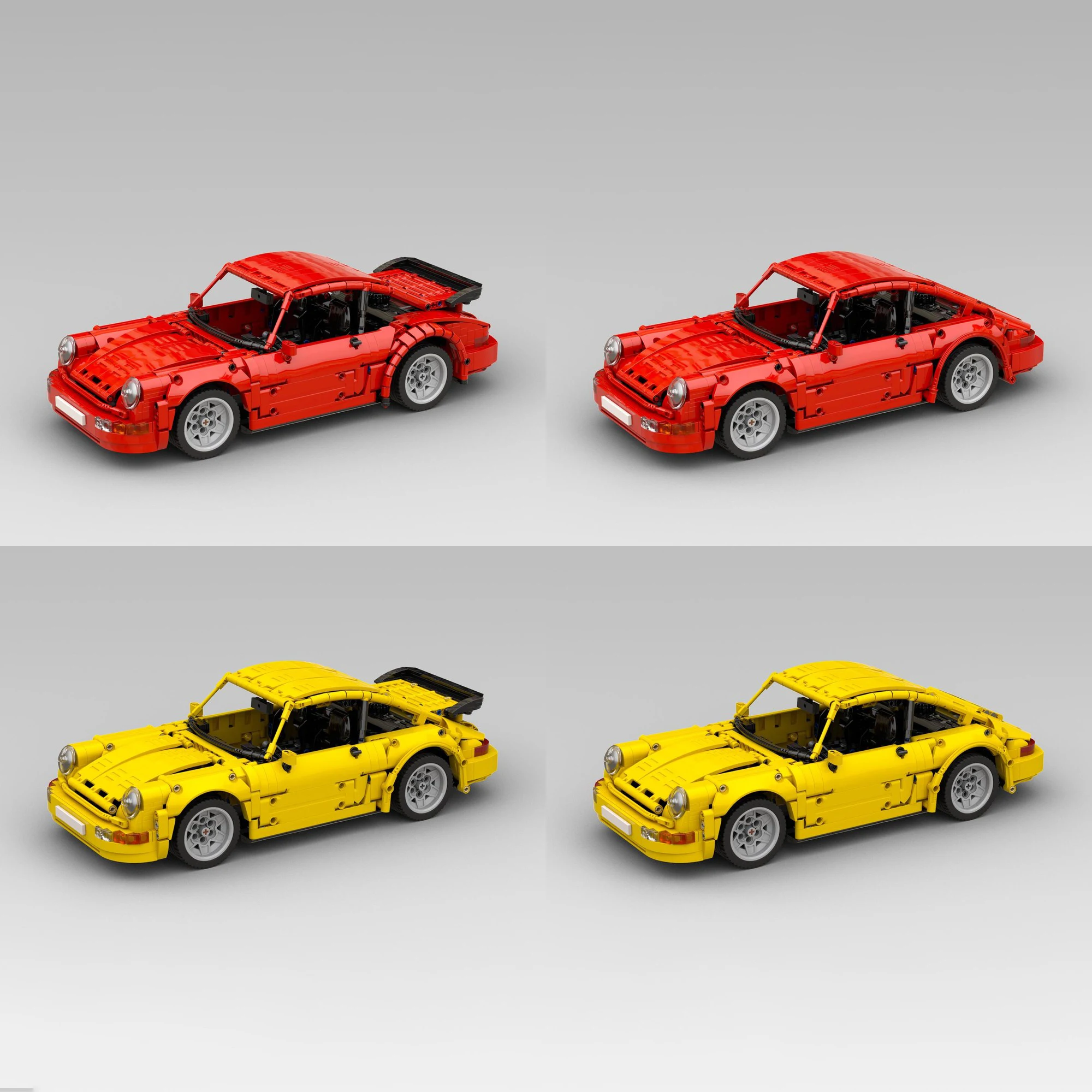 MOC 964 Turbo (1:12) Coche Clásico Rojo Speed Champion, Modelo de Coche de Carreras, Juguete para Niños, Regalo, Bloques de Construcción Technic