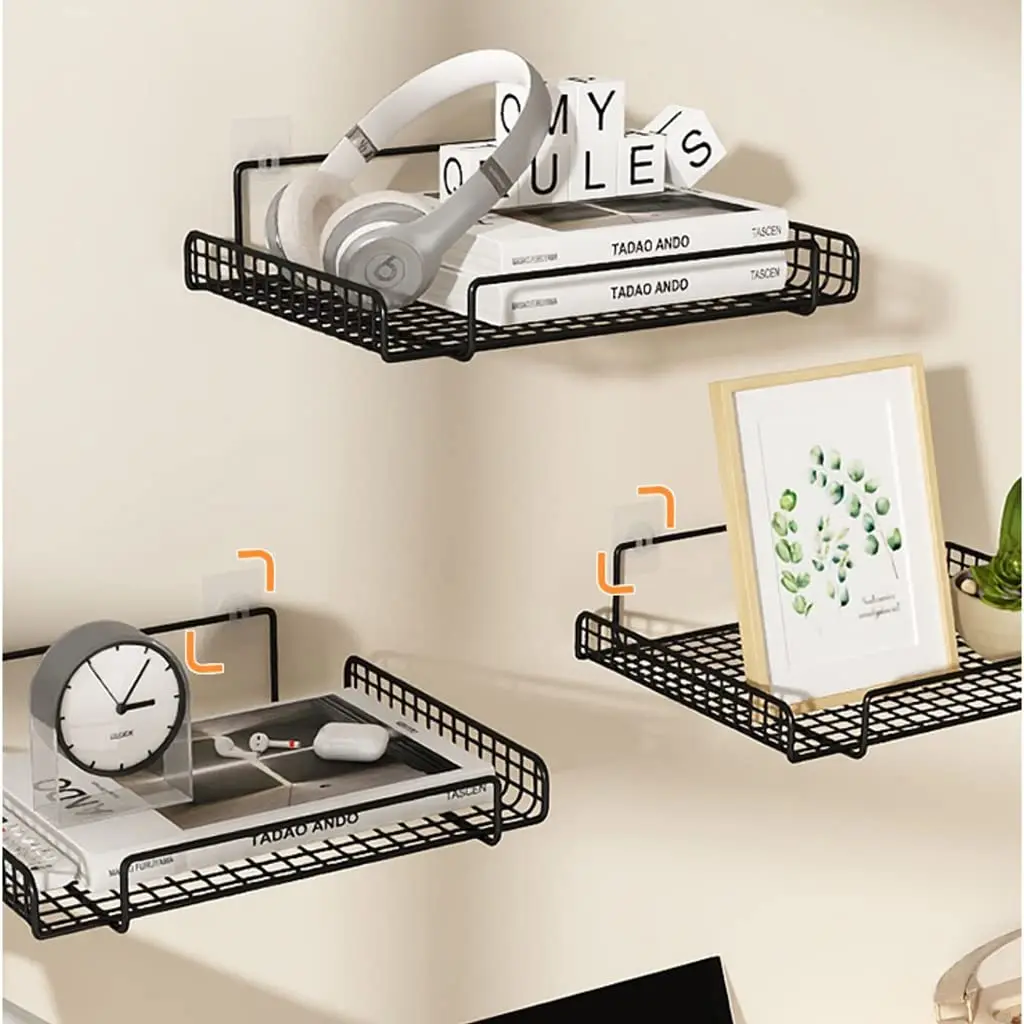 Wall Mounted WiFi Router Shelf Server Rack Shelf Metal Router Storage Rack Organizer for Home Bedroom Cable Boxes TV Box