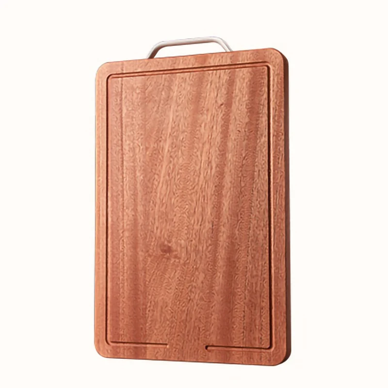 Solid Ebony Cutting Board, 0 Paint 0 Wax Butcher Block, Antibacterial Mold-Resistant No Crack Chopping Board with Handle
