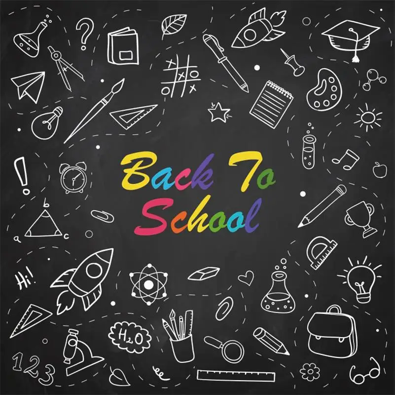 Laeacco Vinyl Photography Backgrounds Back to School Backdrops Blackboard Chalk Drawing Party Decor Photocall For Photo Studio