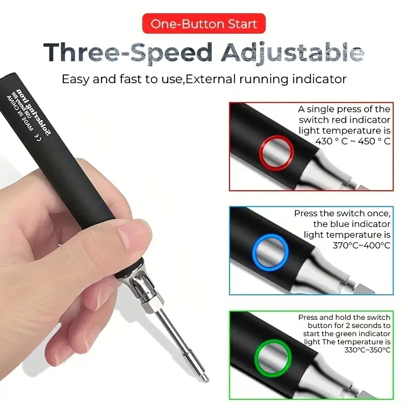 Fer à souder électrique aste sans fil avec réglage de la température, stylo à outils portable, USB, équipement de soudage, 5V, 8W, 62