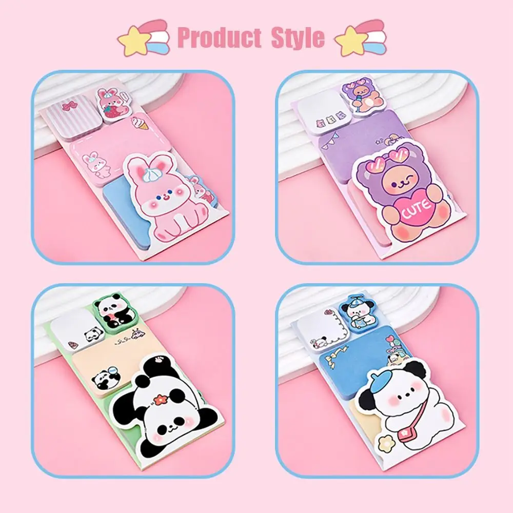 100Sheets Portable Stationery Sticky Notes Cartoon Animals Notebook Message Notes
