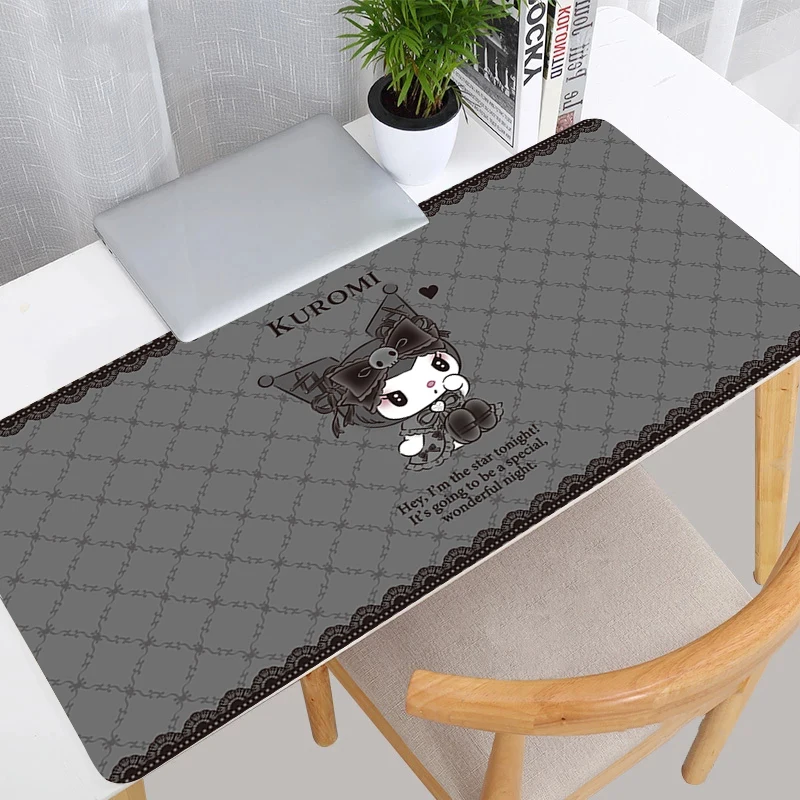 

Mouse Pad PC Gamer Mousepad Office Laptop K-kuromi HD Print Anime Mouse Mats Kawaii Black Desktop Mat Rubber Keyboard Pad Gifts