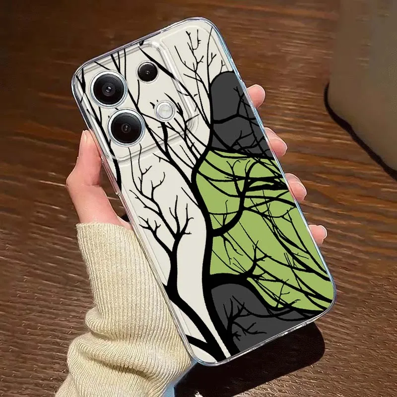 

Artistic tree branch pattern For Xiaomi Redmi 10 11 K30 K40 K50 K60 K70 Pro Prime Plus Ultra Zoom 5G TPU Transparent Phone Case