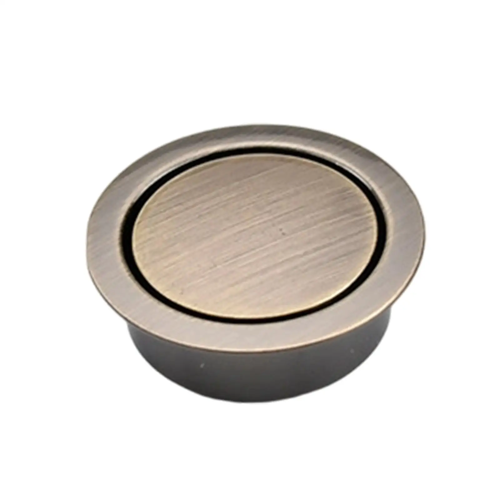 Round Recessed Flush Pull Handle Zinc Alloy Minimalist Door Pull for Cabinets Drawers Closets Bathroom Vanity Sliding Door