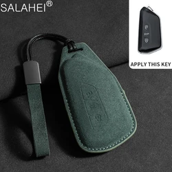 New Suede Car Key Case Full Cover Protector Keyring Shell Fob For Volkswagen VW Golf 8 MK8 2020 ID.3 ID-4 Cupra ID-6 Accessories