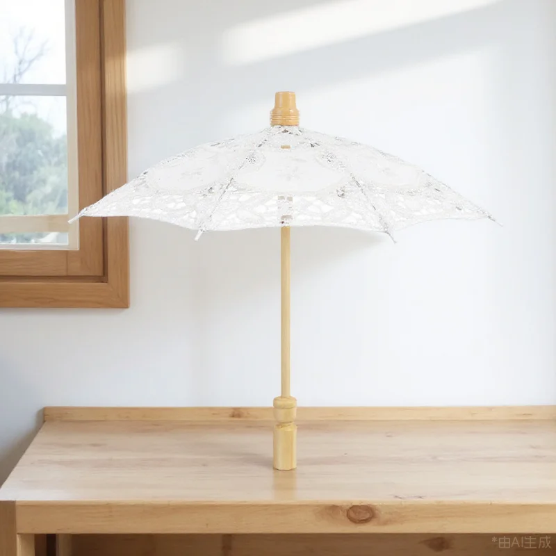 

Wedding Bride Parasol Lace Umbrella Embroidered Floral Design Clear Vintage Japanese Inspired Bridal Shade Accessory