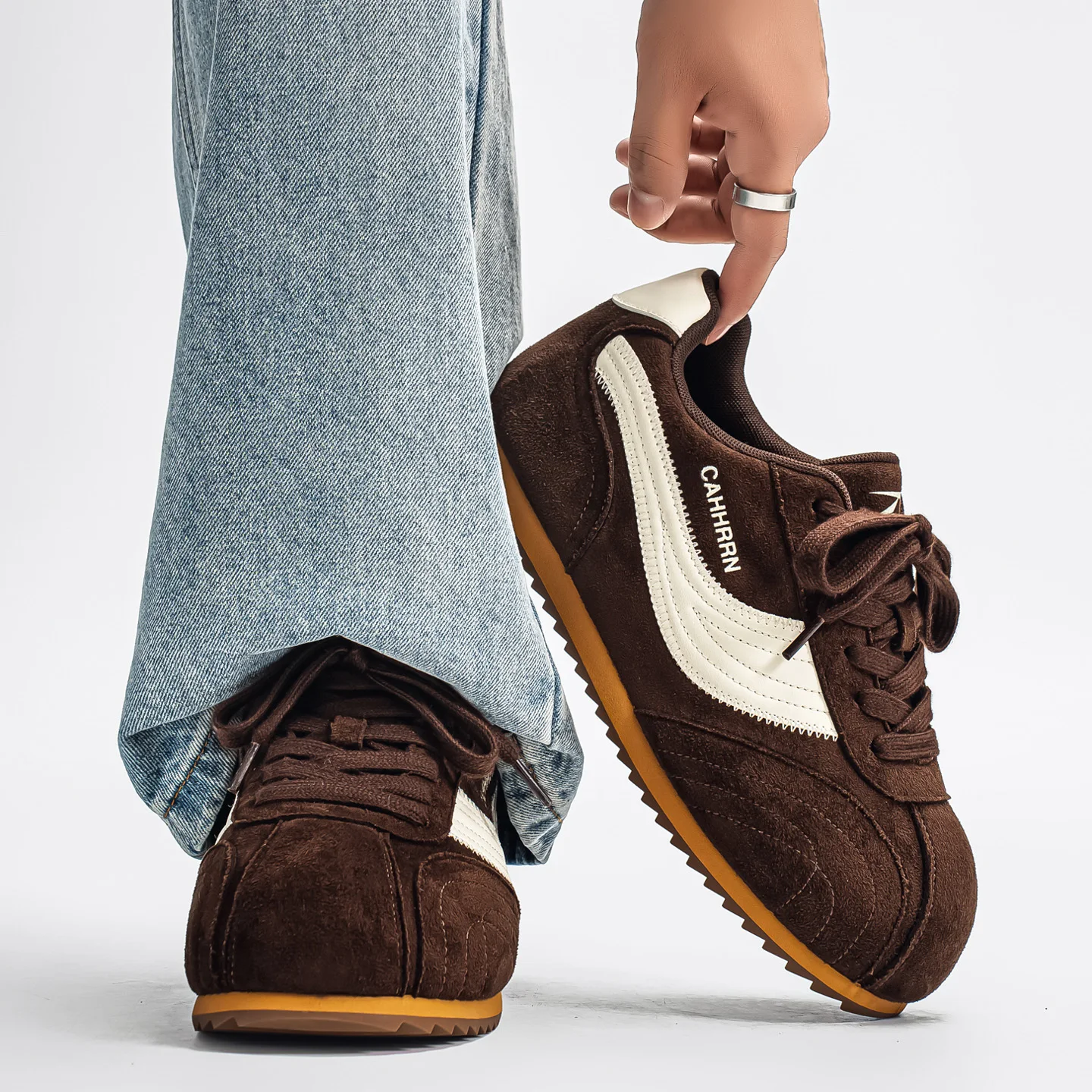 New Men's Retro Color Block Soft Sole German Trainer Shoes Non Slip Wear Resistant Hidden Height Increasing Casual Sports Shoes