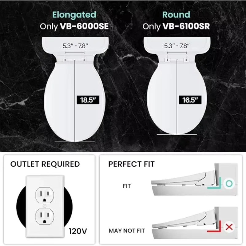 Electric Smart Bidet Toilet Seat with Dryer Heated Toilet Seat Warm Water Full Stainless-steel Nozzle