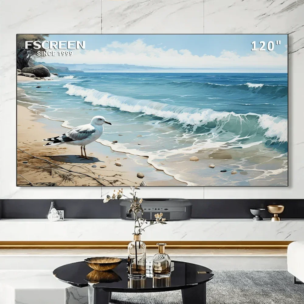 Fscreen Aura Series Fresnel ALR Magnetic Rollable Projector Screen 120 Inch for UST Projector Laser TV 8K UHD Home Theater