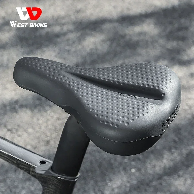 WEST BIKING Cycling Full Silicone Saddle Cover Waterproof Honeycomb Shock-Absorbing Structure Soft Cushion Anti Slip Seat Cover