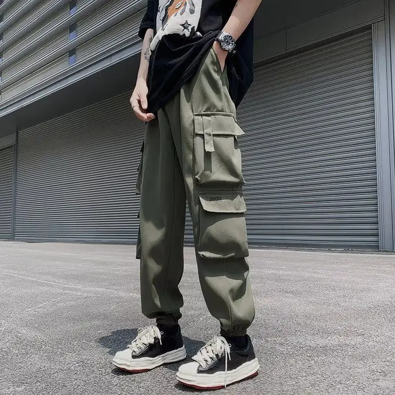 Workwear Pants Men with Multiple Pockets Wear-resistant Pants Construction Sites Loose Fitting Work Clothes Casual Men's