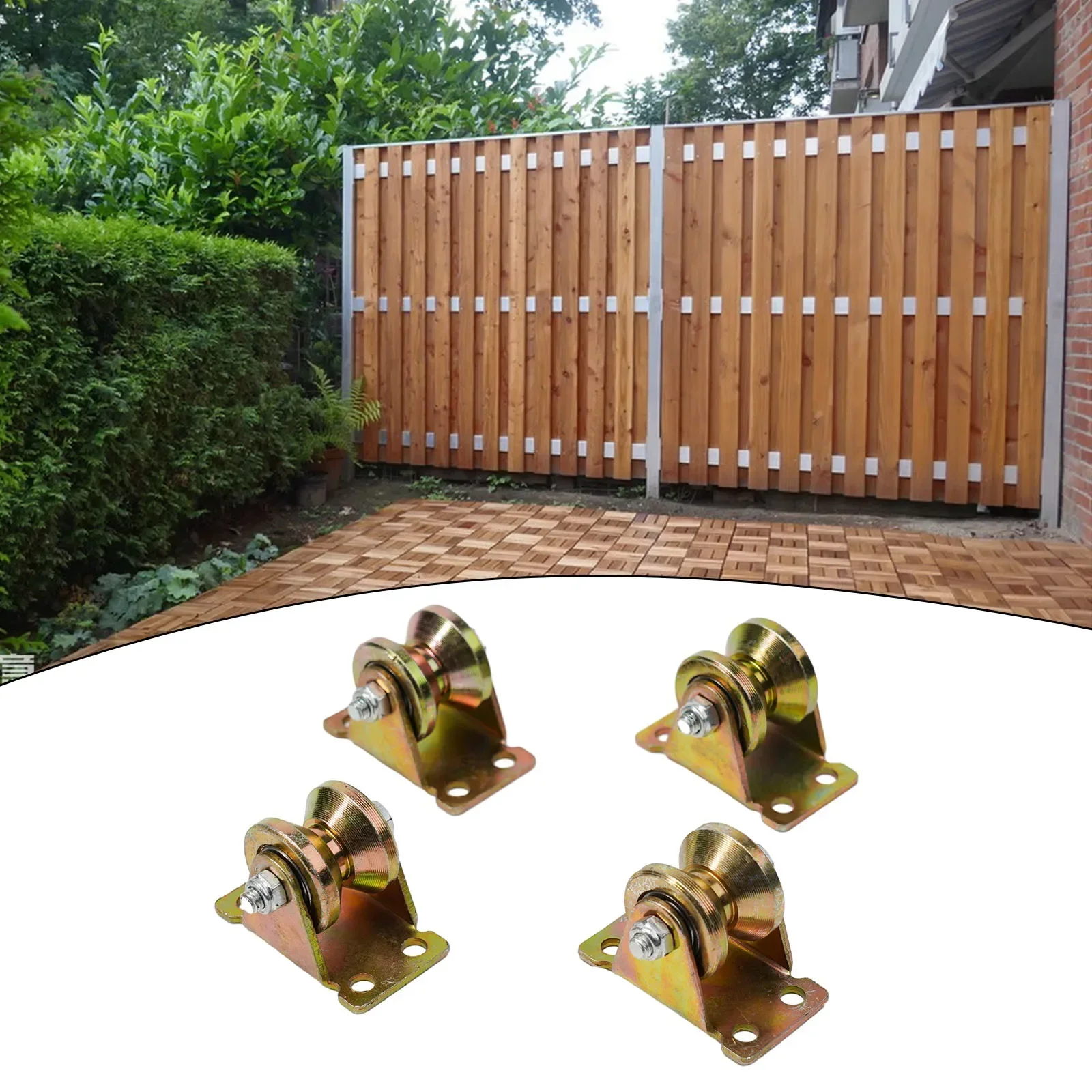 

Pulley Wheel 4pcs V Groove Heavy Duty For Inverted Track Sliding Door/Gate Bearing Rollers