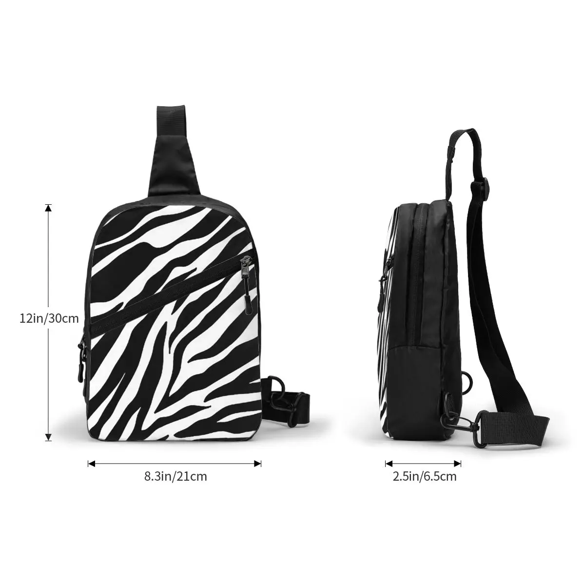 Bolso de pecho con patrón de cebra para hombre, bandolera, mochila, bolso de pecho, viaje, senderismo, mochila, bolso de hombro