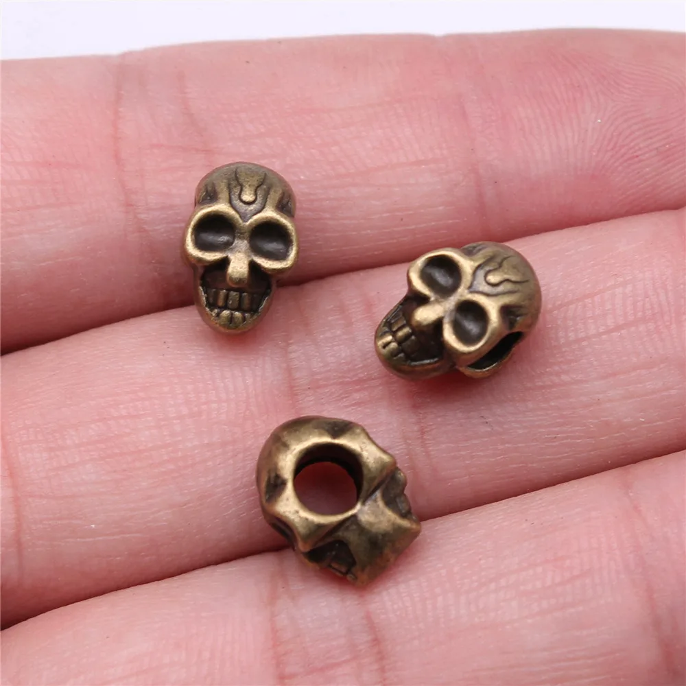 Jewelry Making Skull European Big Hole Beads Items Accessories For Women 4pcs