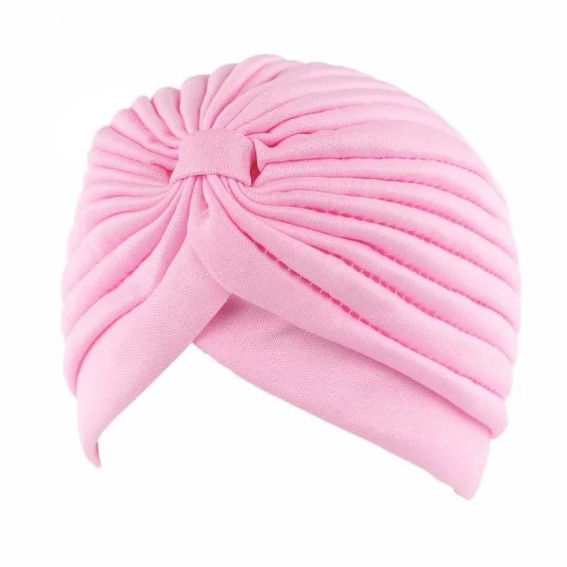 Women Stretch Turban Head Bonnet Cover Twisted Pleated Headwrap Assorted Colors Hair Cover Beanie Hats for Women