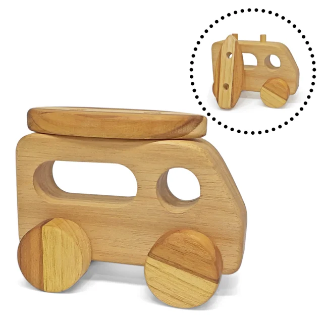 Mini Wooden Toy Transport Kombi Surf Cart