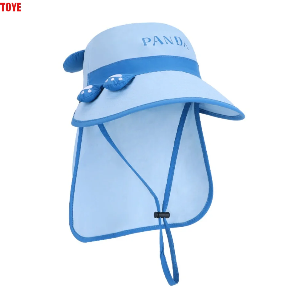

Big Brim Children's Sun Hat Sun Protection Foldable Kids Whistle Sunscreen Hat Neck Cover Extended Shawl Children Beach Cap Baby