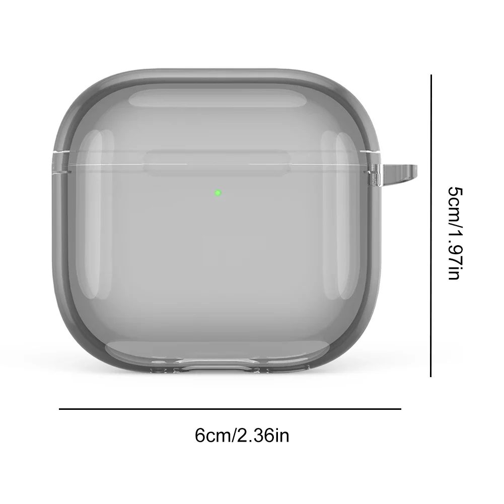 Soft TPU Shockproof Clear Case Cover for Apple AirPods 4 2024 with Carabiner and Anti Fall Protection image 6