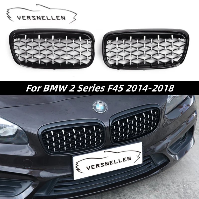 

A Pair Diamond Star Style Grill Car Front Kidney Grille Bumper For BMW 2 Series F45 228i 220i 235i 2013-2018 Car Styling
