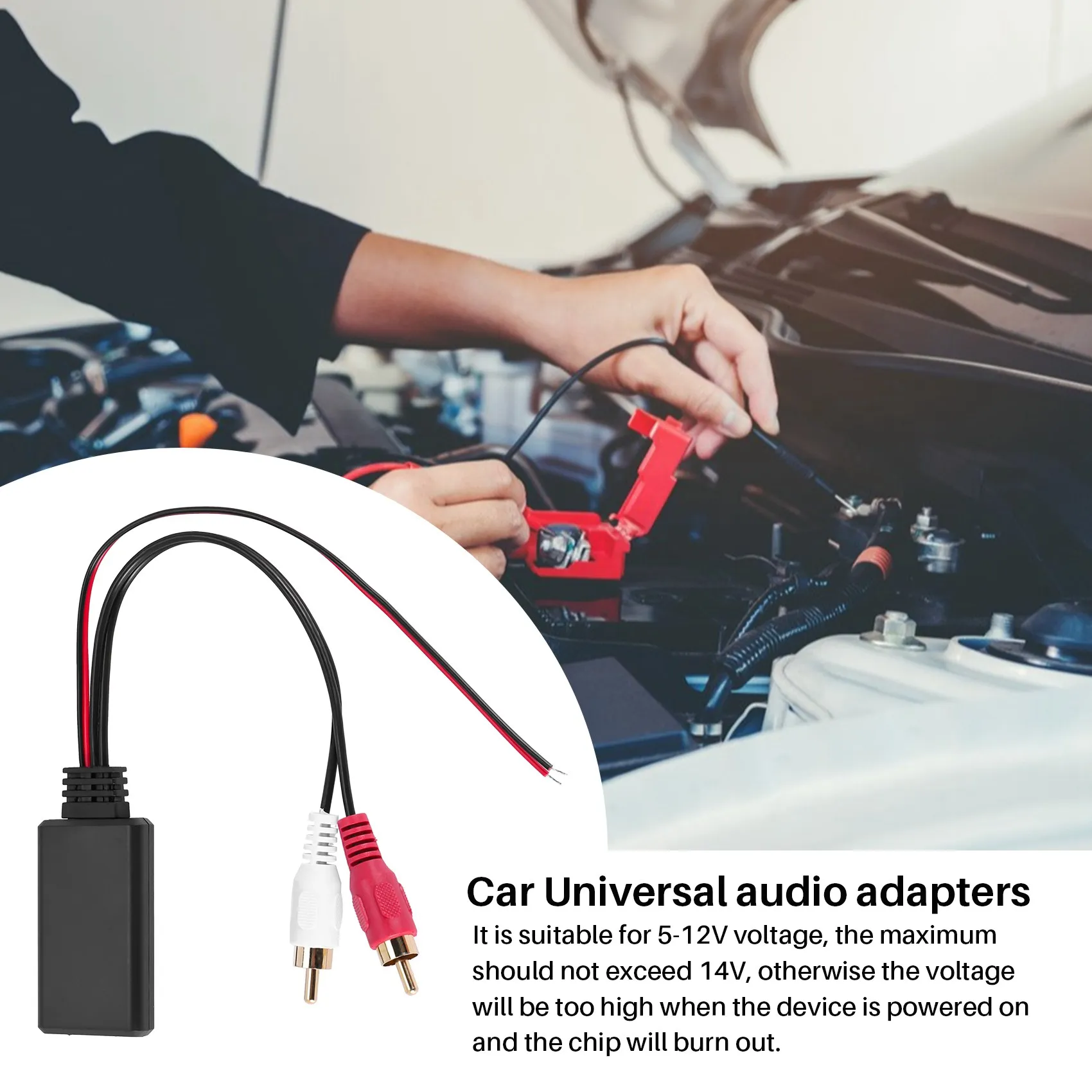 Módulo Bluetooth sem fio universal para carro, música adaptador, RCA, Aux, cabo áudio