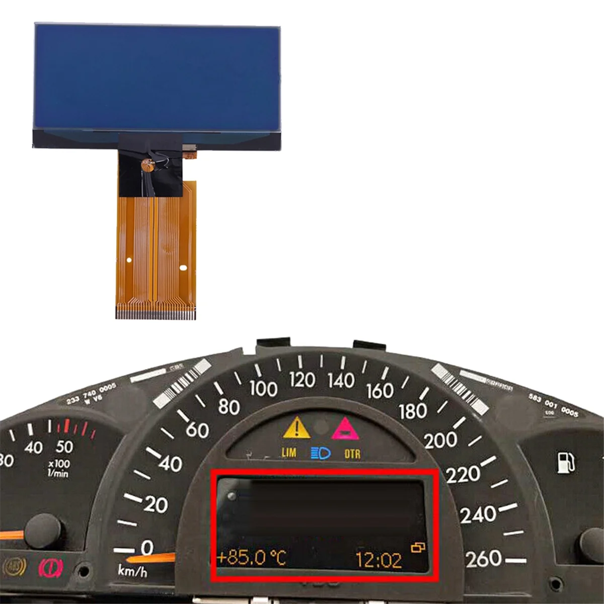 Car LCD Display S n for Mercedes Benz W203 C Cl  C200 C230 C240 C260 C320 2000-2007 Instrument Cluster Pixel Repair