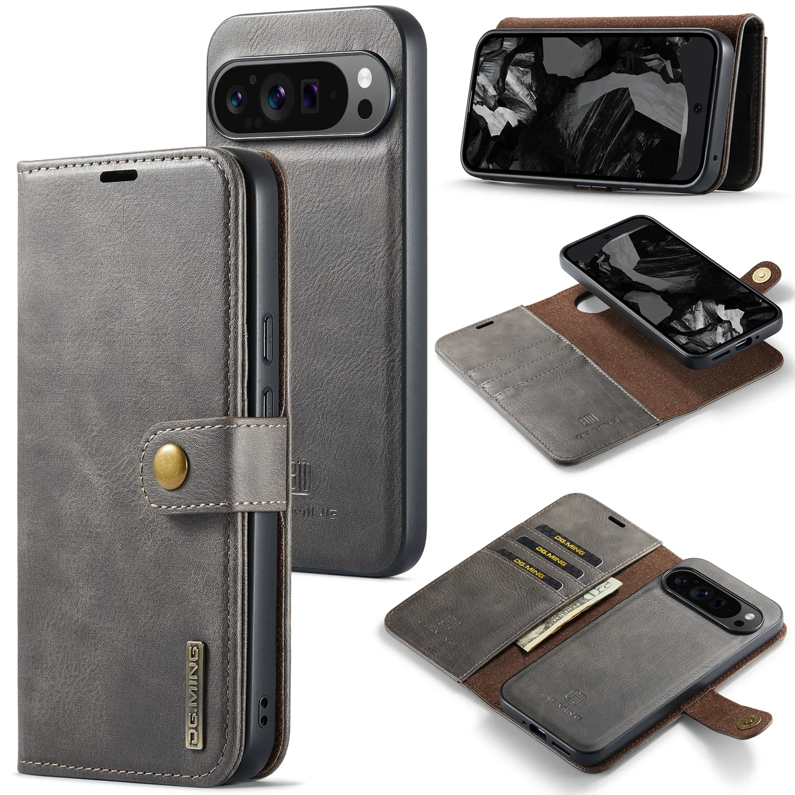 2 in 1 Detachable Cards Solt Wallet Leather Phone Case For Google Pixel 9 Pro XL 8A 7 7A 6 6A Magnetic Removable Bag Book Cover