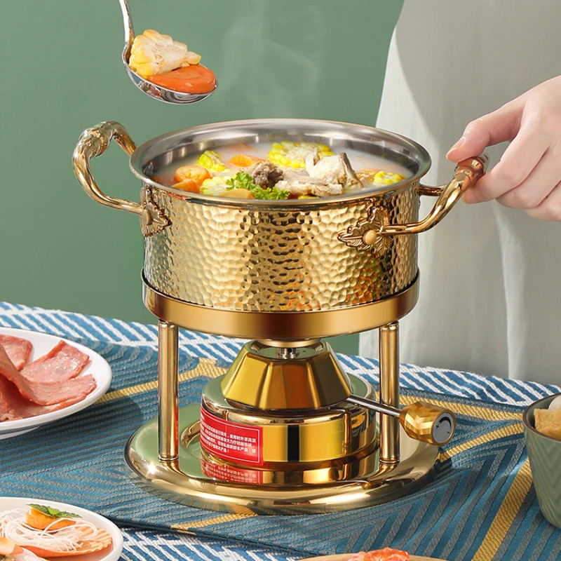 

One person, one pot, inflatable one person, self-service seafood, small fire, stainless steel, small gas stove for home use