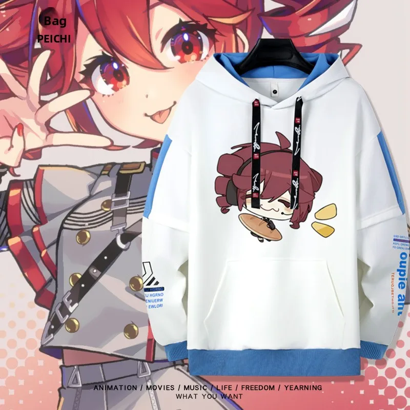 Mela Teto Hoodie Comfortable Polyester Long Sve Casual Sle for Men And Women Vocal Synthesis Utau Jaet Spring Autumn