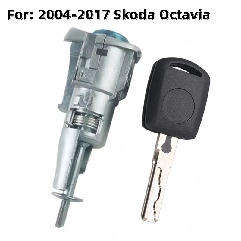 Cylinder zamka przednich lewych drzwi samochodu do Skody Octavii 2004-2017, rdzeń zamka drzwi z 1 kluczykiem.