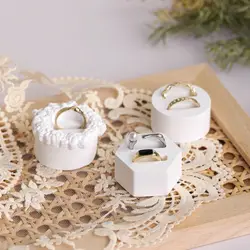 Wit Gips Sieraden Ring Display Rack Handig Lichtgewicht Creatieve Display Box Opberghouder Fotografie Rekwisieten