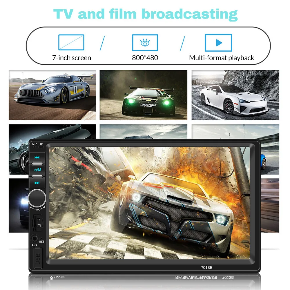 7" Car MP5 Player Double 2 DIN Bluetooth Touch Screen Stereo Radio With Camera view 5