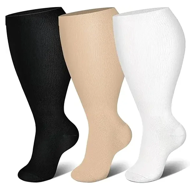 

3 Pairs Enlarged Fat Varicose Vein Socks Compression Socks for Running Men Sports Socks Bicycles Outdoor Basketball Football