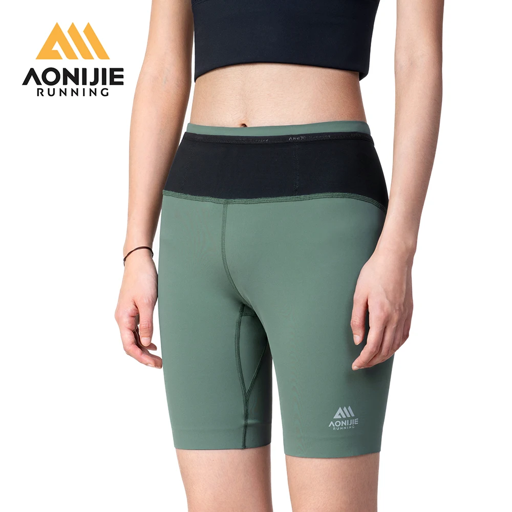 

AONIJIE FW5149 Women Female Sports Skinny Midpants Quick Drying Compression Shorts With Multiple Pockets For Running Gym Cycling