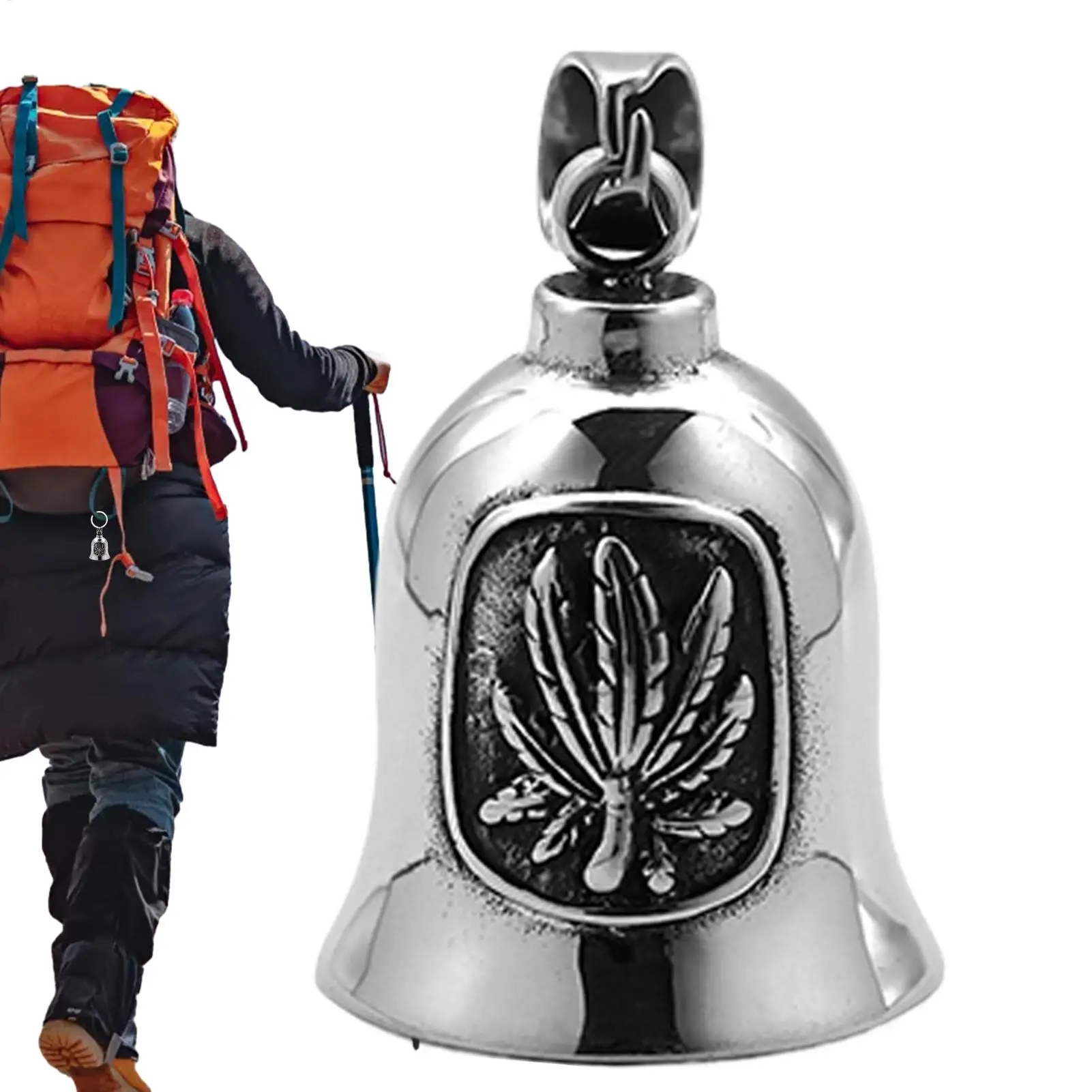 

Звонок для мотоцикла, байкер, колокольчик для езды на удачу, мотоциклетный колокольчик с кленовыми листьями, дизайн, чистый звук, панк-арт для городских поездок, круизный