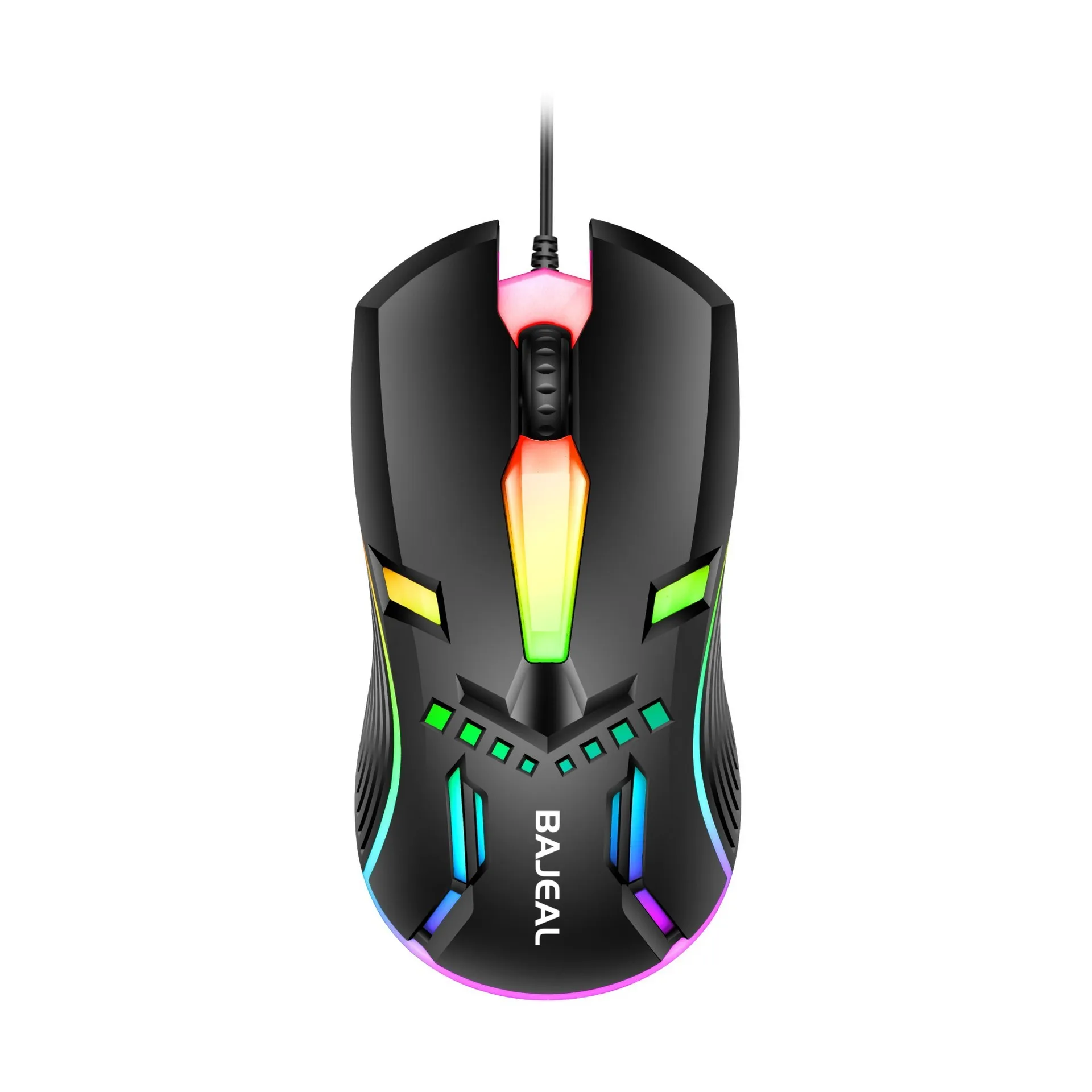 ชุดคีย์บอร์ดและเมาส์เกมมิ่ง BAEJAL T450 แบบมีไฟเรืองแสง พร้อมพอร์ต USB  ระบบสัมผัสแบบกลไก ไฟแบ็คไลท์สีรุ้งแบบลอย