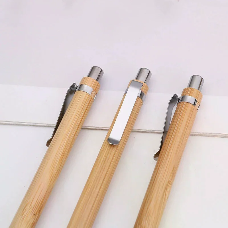 10 Stück Bambus-Kugelschreiber, Stylus, Kontaktstift, Büro- und Schulbedarf, Stifte und Schreibzubehör, Geschenke, schwarze Tinte