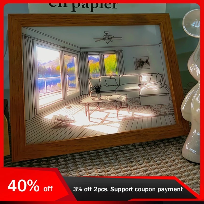 

23cm/9.06in Light Painting Box 3D Night Lamp Sunlight Landscape Color Birthday Decoration Desktop Collectible Display Party Gift