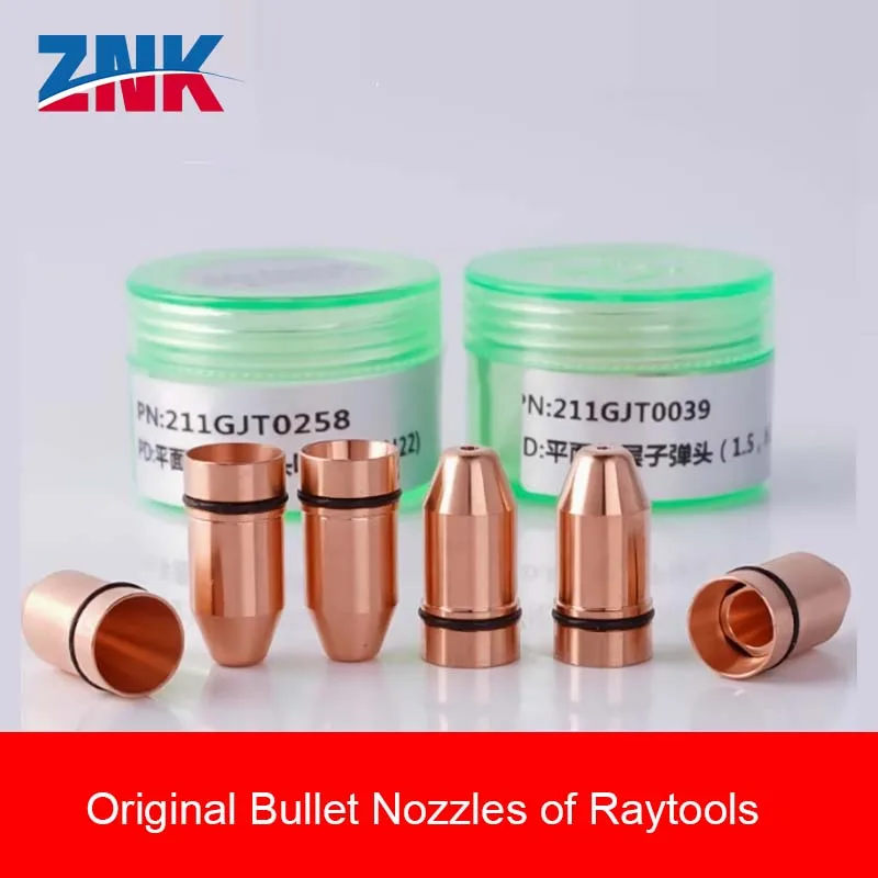 ZNK 10PCS Raytools Original Bullet-shaped Nozzles Single Double Fiber Cutting Nozzle for Raytools Head