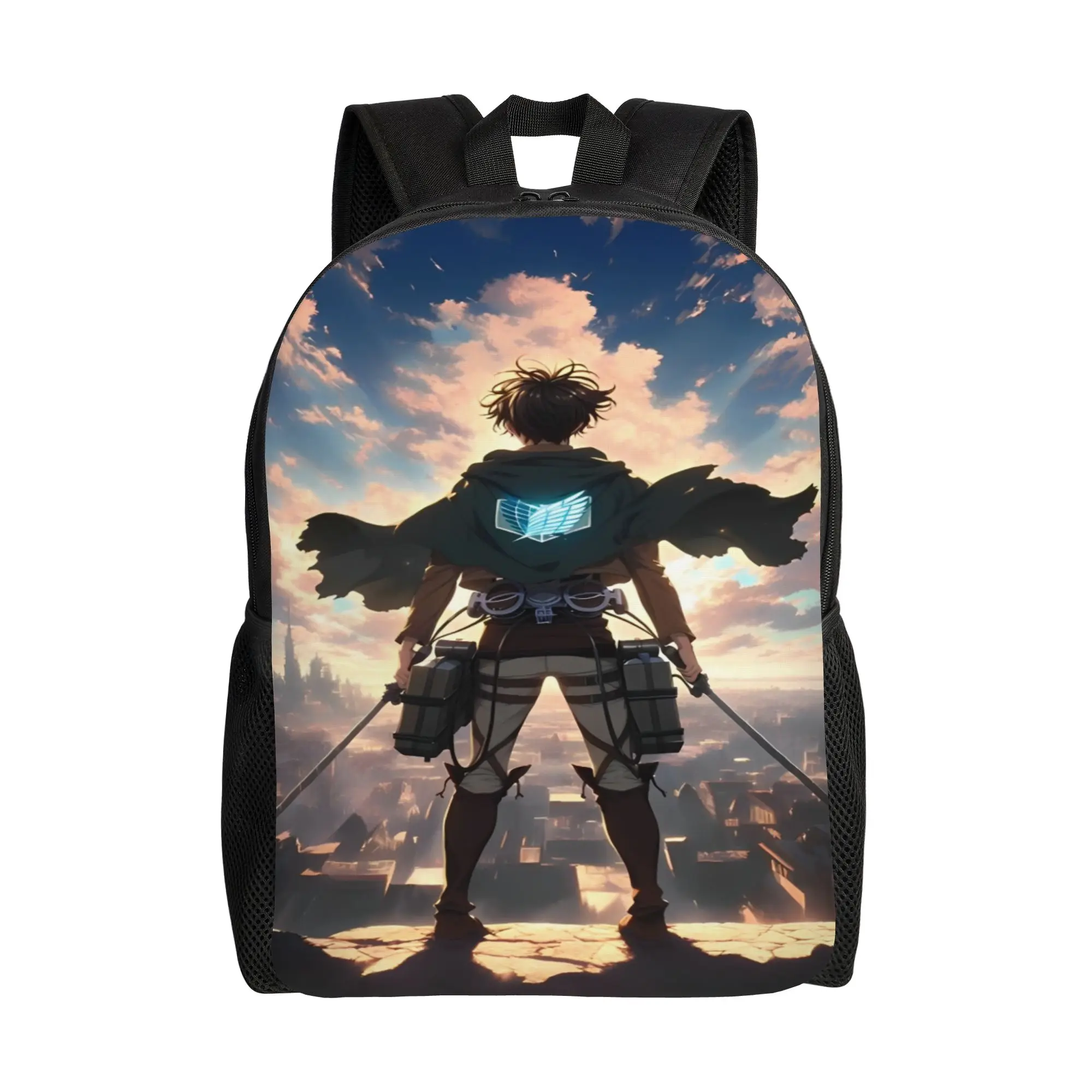 Levi Ackerman Backpack  College Backpacks Men Custom Big High School Bags Style Rucksack