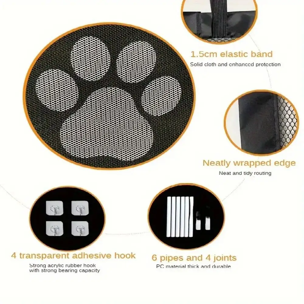 Adjustable Mesh Pet Gate - Durable, Portable & Easy Installation - Indoor/Outdoor Safety Barrier