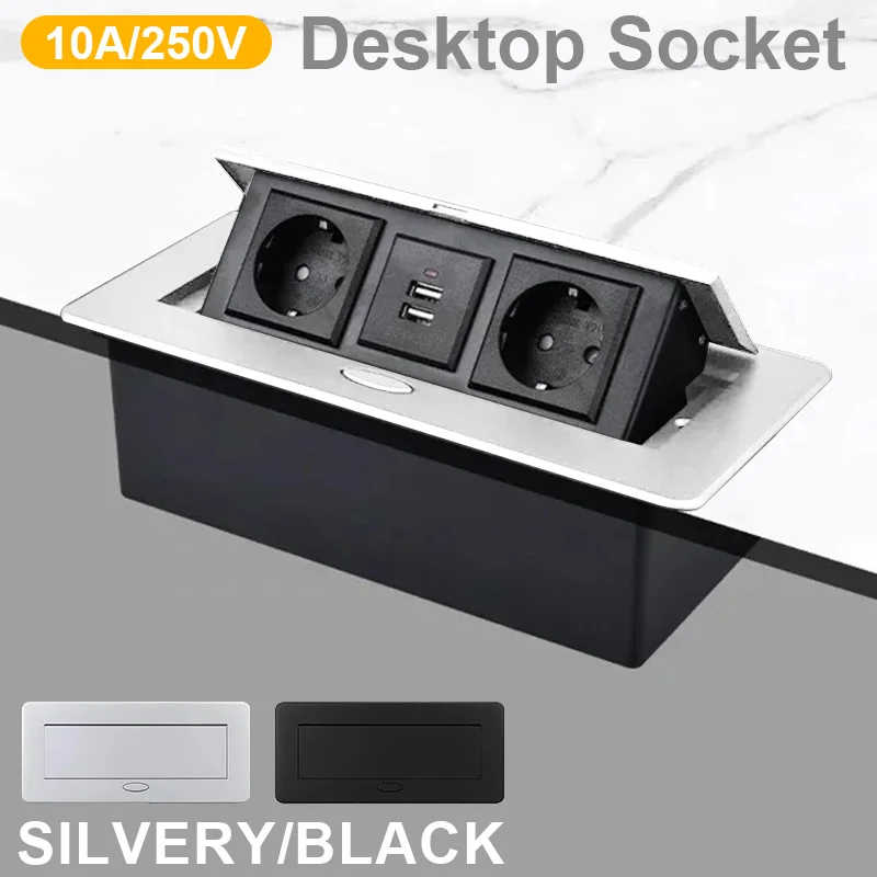 

Настольная розетка с медленным подъемом USB-A/USB-C Настольная зарядная станция типа C Многофункциональная выдвижная розетка для быстрой зарядки для ЕС, США