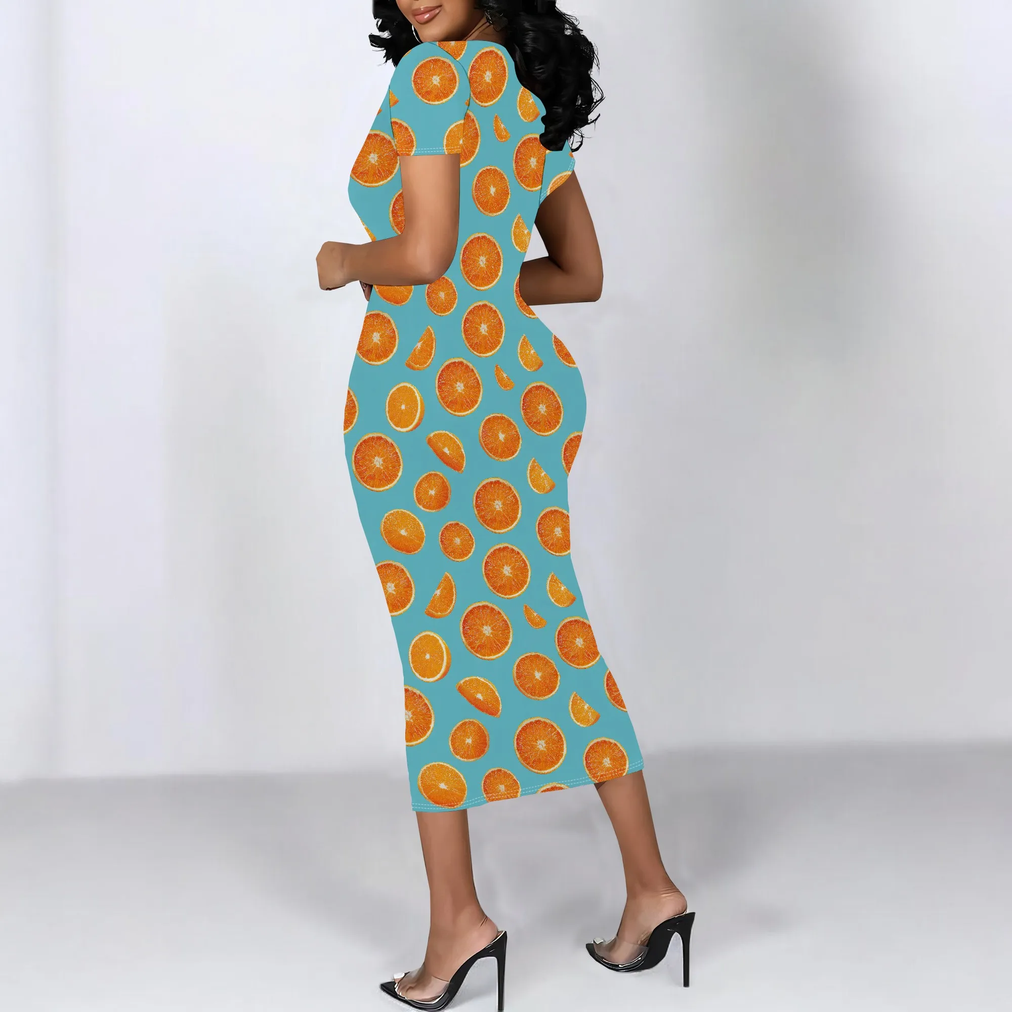 فستان نسائي قصير الأكمام Bodycon ميدي فستان رصاص مكشكش للتحكم في البطن فستان صيفي مثير للتاريخ الليلي