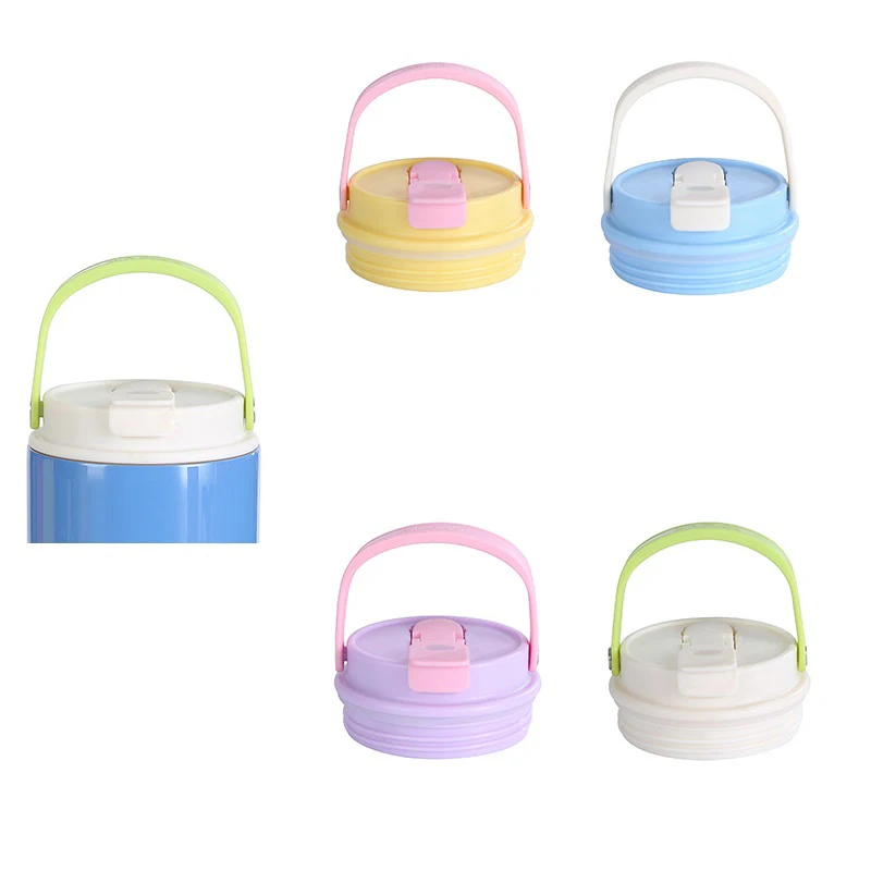 

Thermos Cup Lid With Handle Silicone Ring Sealed Leak Proof Portable Handle Outdoor Sports Water Bottle Lid/Cap