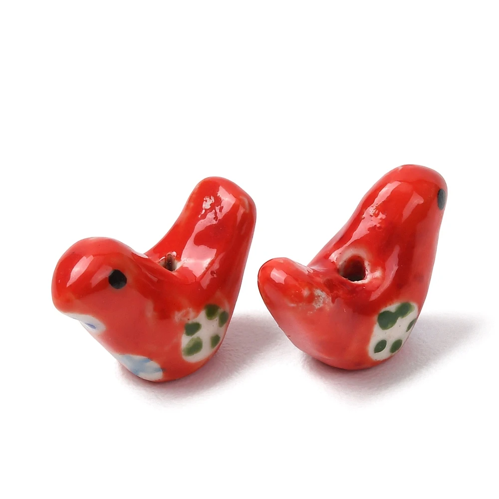 PandaHall 10 Stück handgefertigte bedruckte Porzellan-Taubenperlen, handbemalte Keramik-Anhänger für DIY-Halsketten, Schmuckherstellung und Bastelarbeiten – Detail 22