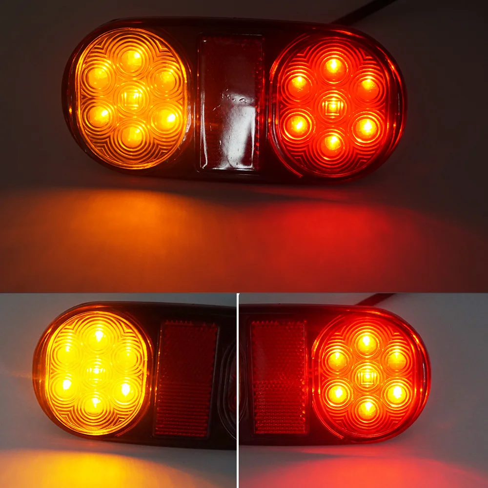 Ladiami 14LED 12V Car Truck Trailer Taillight Rear Tail Warning Indicator for Ute, UTV, RV, Boat,Lorries Vans Caravans 14 LED L