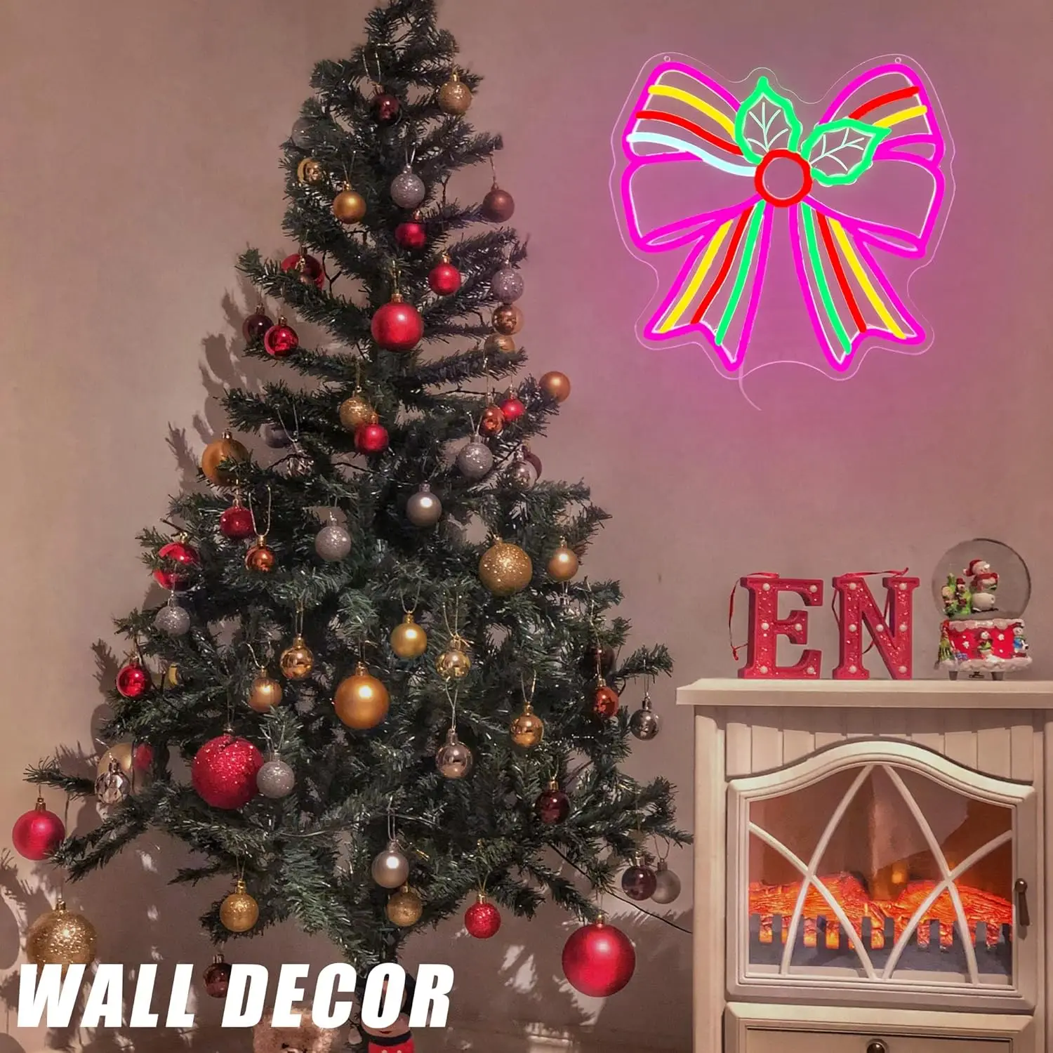 Bow  LED Neon Sign USB Dimmable Neon Light Sign for Gameroom Bedroom Bar Livingroom Birthday Party Gift Wall Decoration