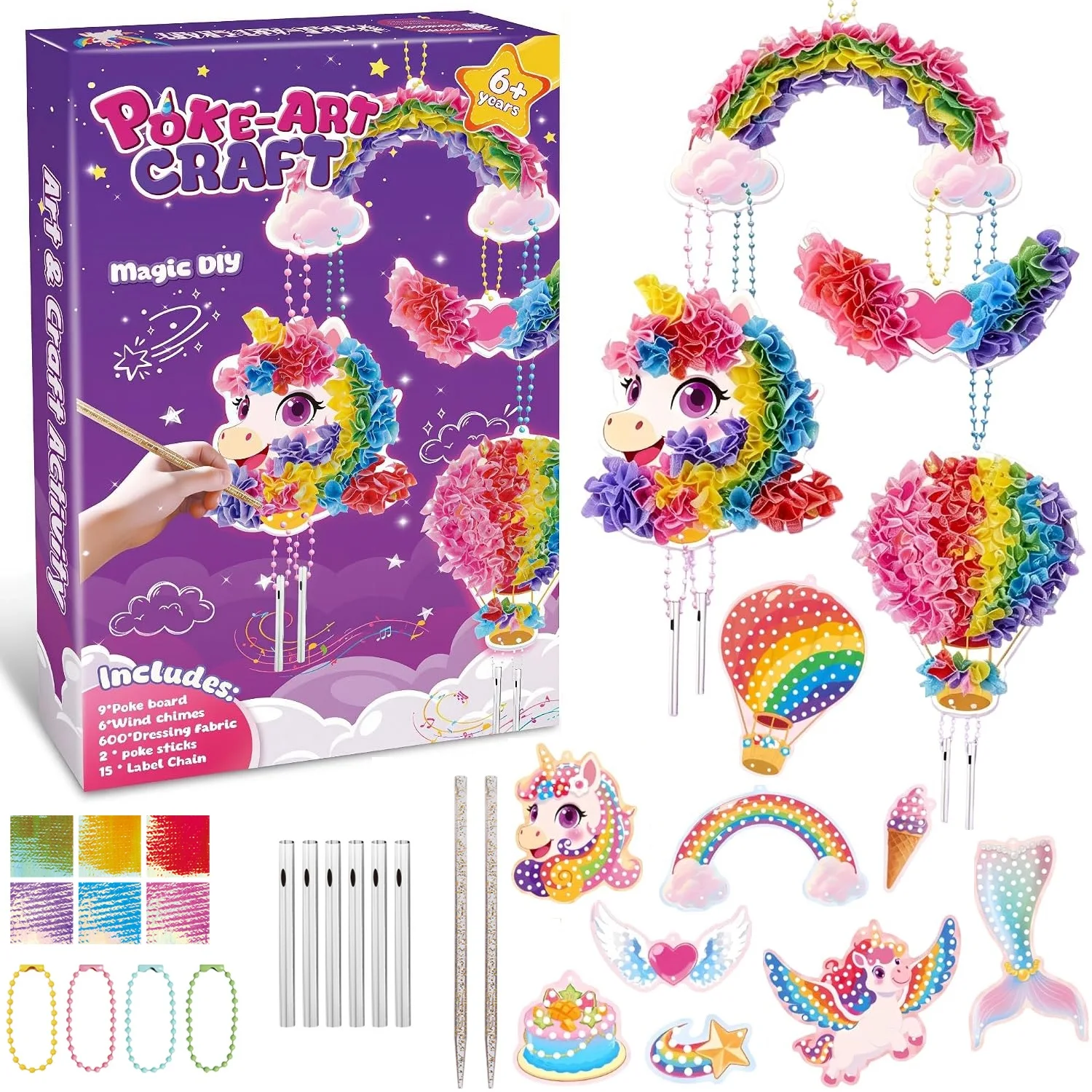 Art Craft Unicorn - Poke-in Art Unicorn Wind Chime Decor