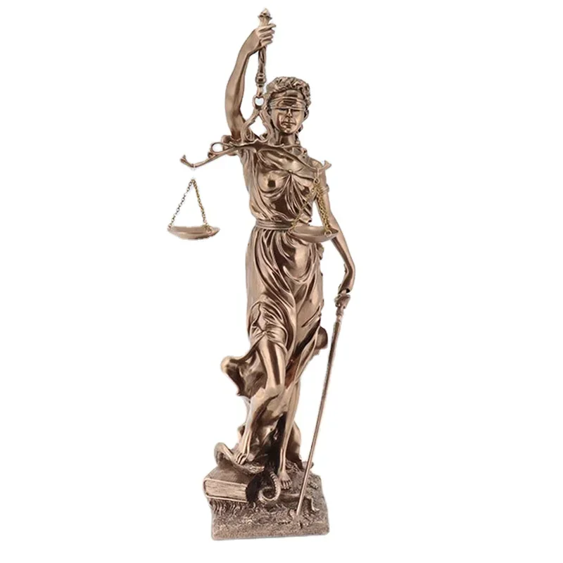 Greek Justice Goddess Statue Fair Angels Resin Sculpture People Ornaments Vintage Home Decoration Accessories Office Crafts Gift