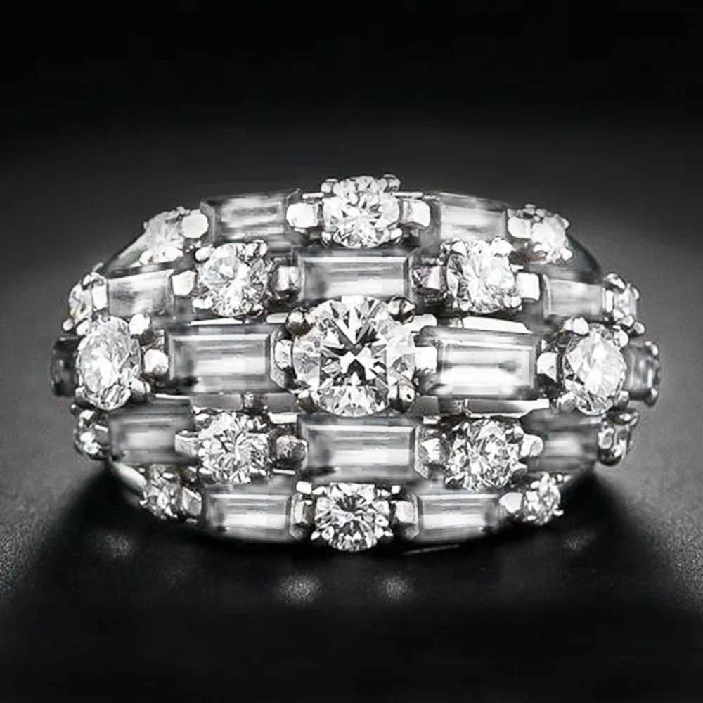 CAOSHI Luxury Trendy Shiny Zirconia Finger Ring for Female Gorgeous Accessories for Party Delicate High-quality Gift for Mom